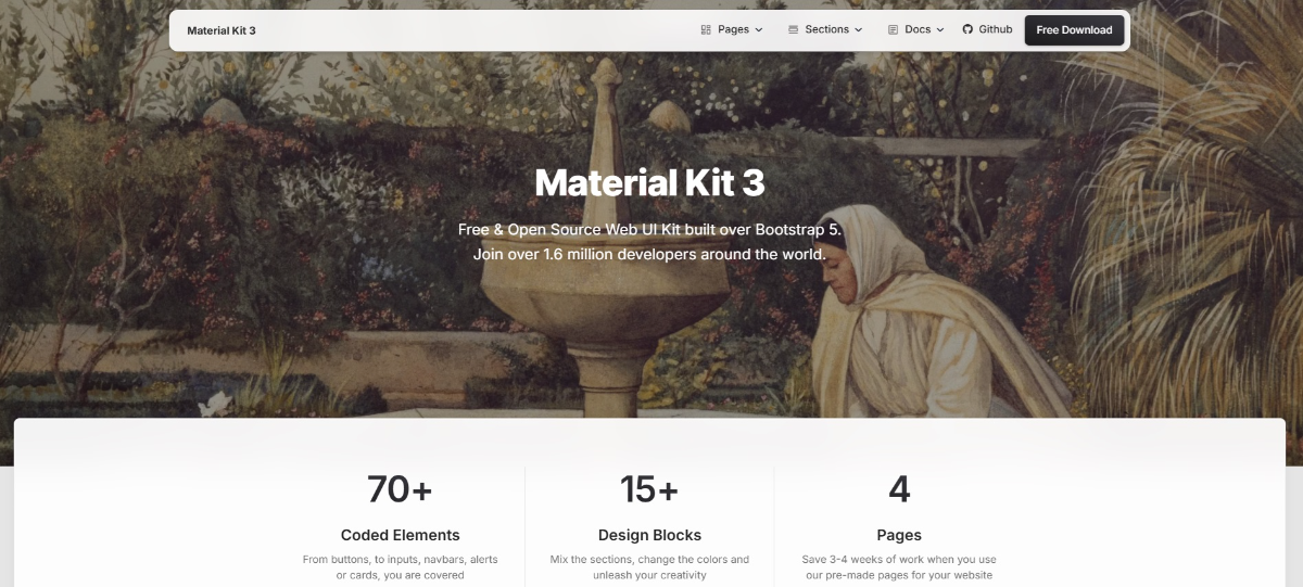 Material Kit 3 - Open-Source Material Design UI Kit, crafted by Creative-Tim