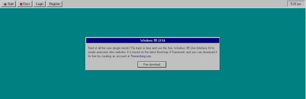 Retro and nostalgic Windows 95 UI Kit - Open-Source template by Themesberg